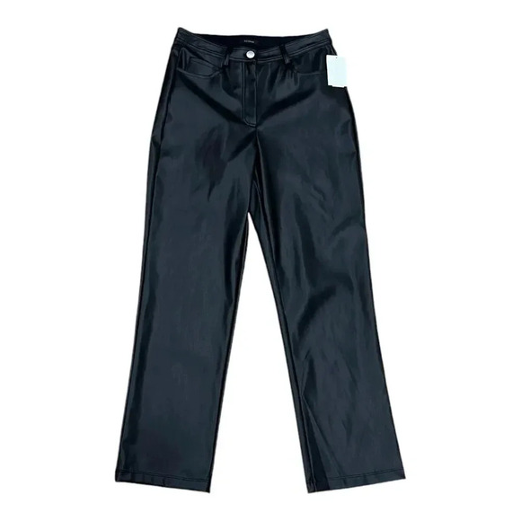 Halogen Black Faux Leather Pants 0 - Picture 1 of 4